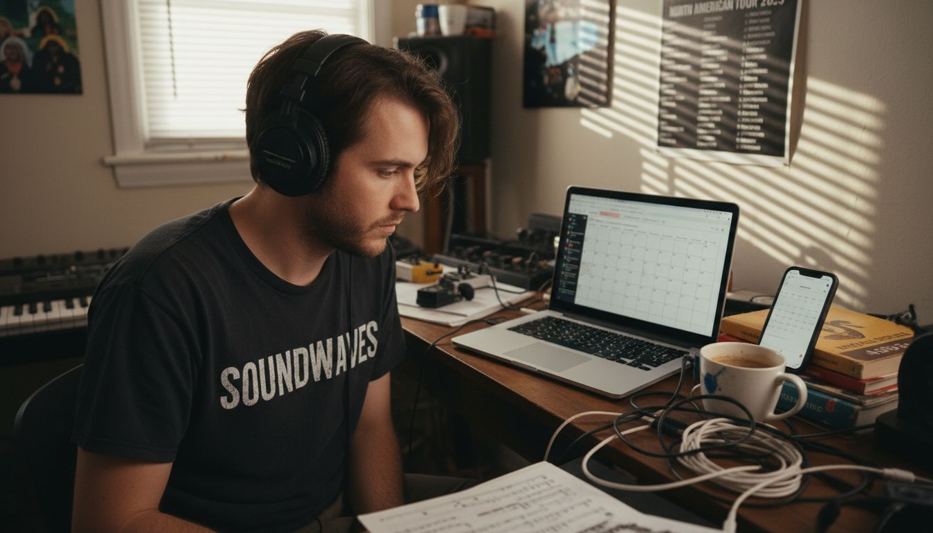 Musician planning music promotion campaign