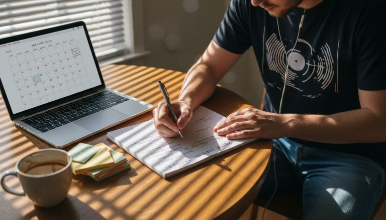 Musician planning music release strategy