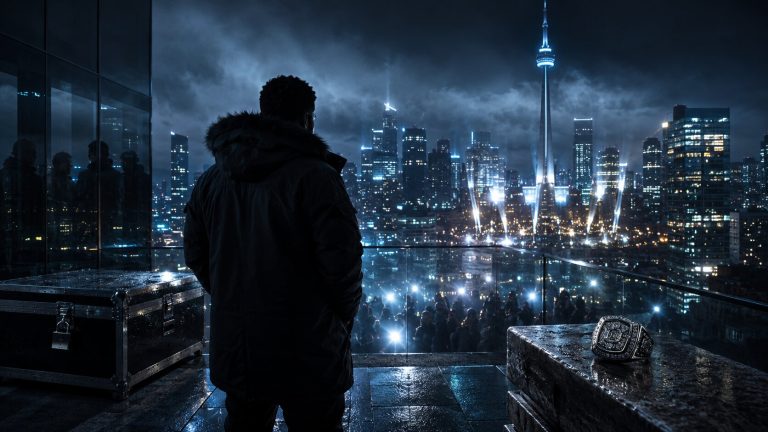 Solitude over a cyber-noir city