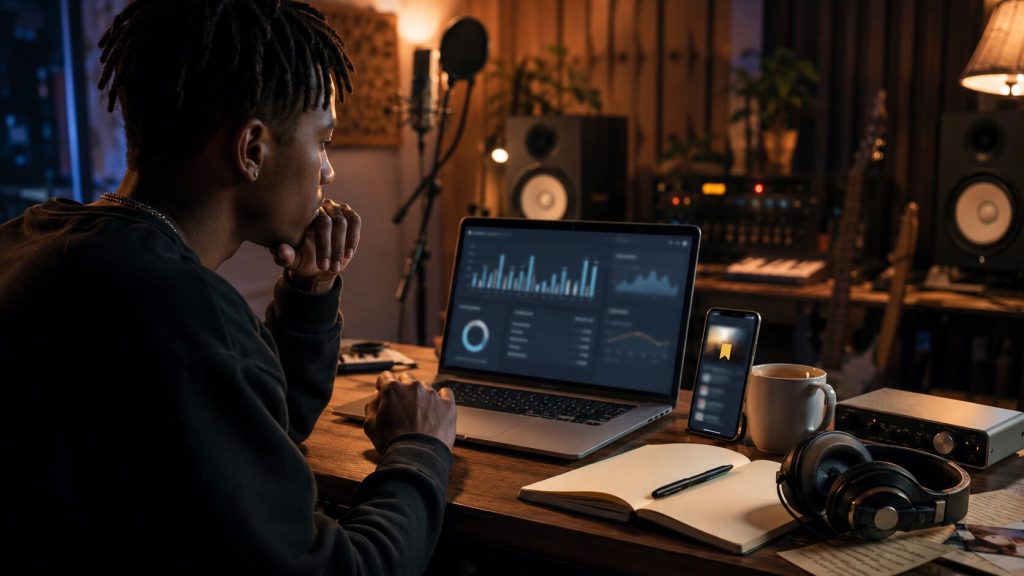 Focus in the studio workspace