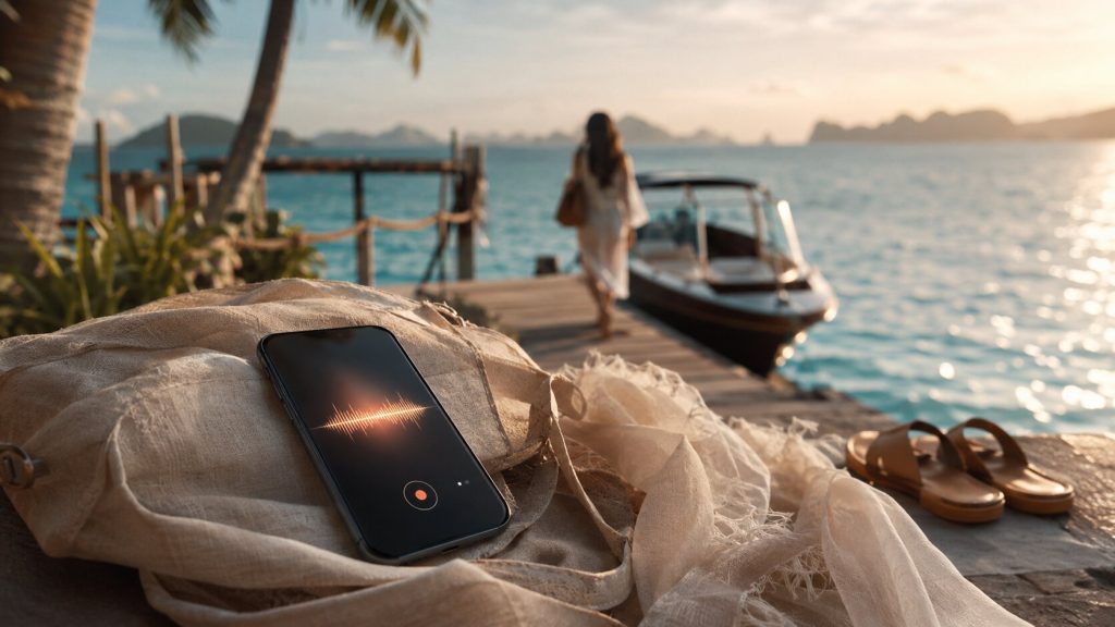 Cinematic marina and boat scene symbolizing the voice-note fantasy in Omar Courtz’s “KOKO”