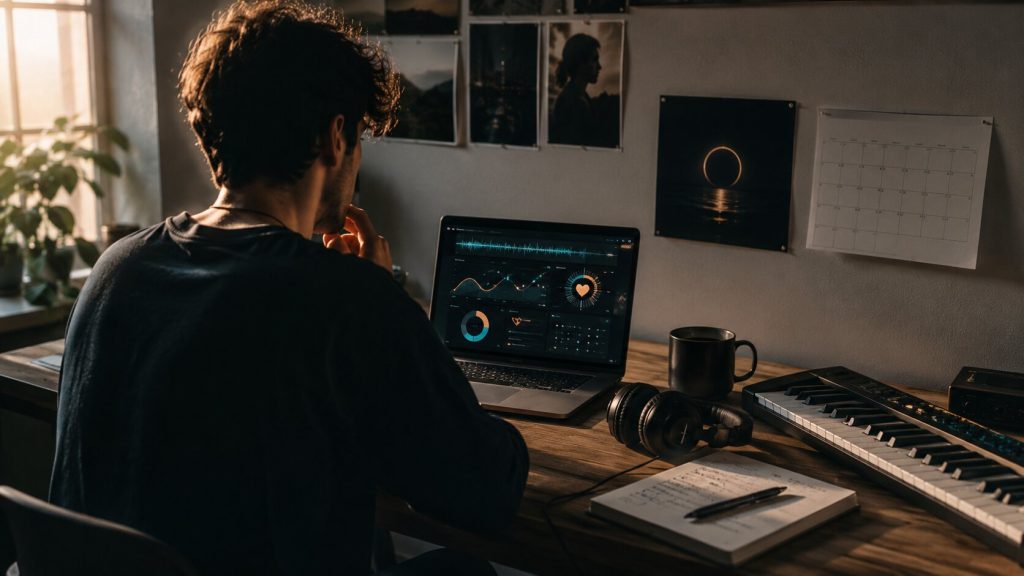 Independent musician analyzing audience data after releasing a focused first single.