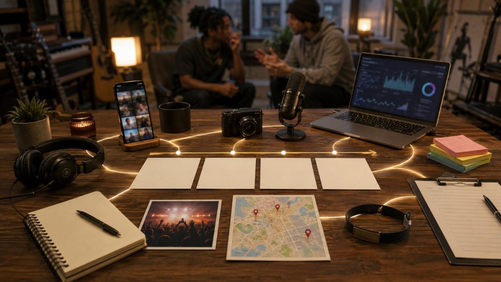 Creative strategy session in cozy studio
