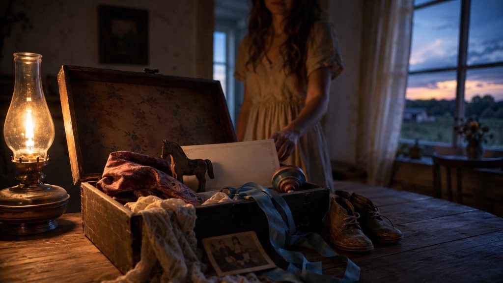 Nostalgic dusk in a rustic room