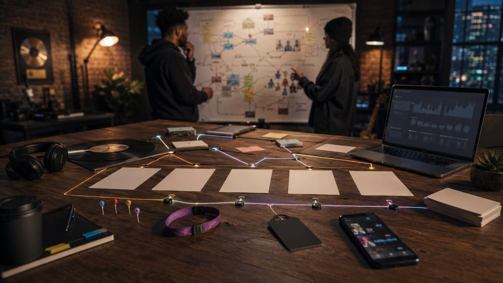 Creative brainstorming in a modern studio