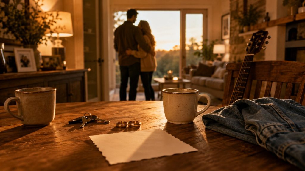 Cozy sunset moments at home