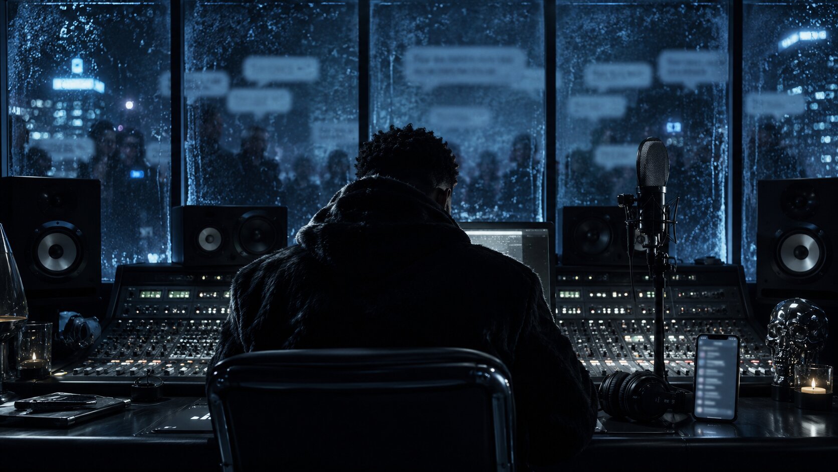 Late-night studio focus and reflection
