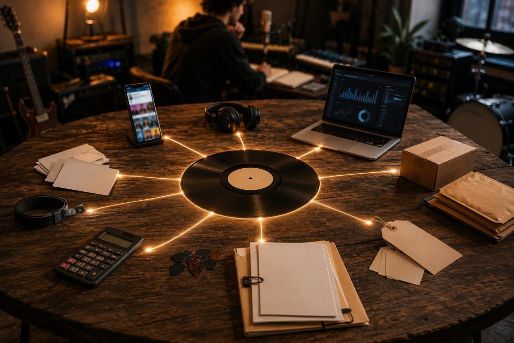 Creative connections in a music studio