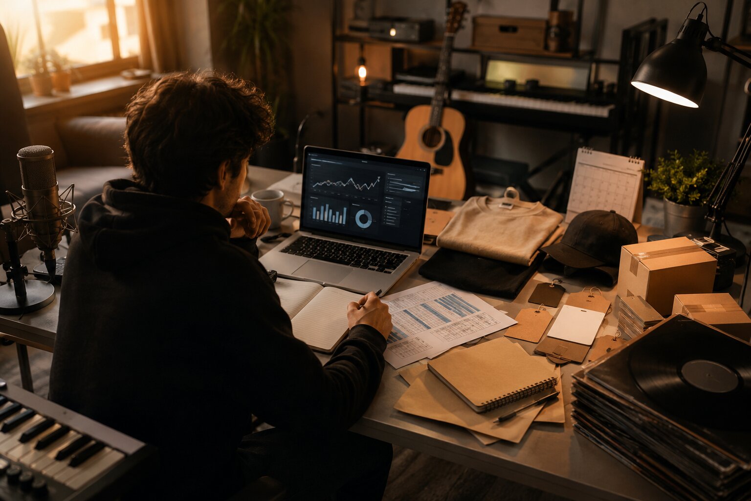 Creative workspace with business focus