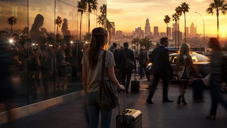 Golden hour at the airport curb
