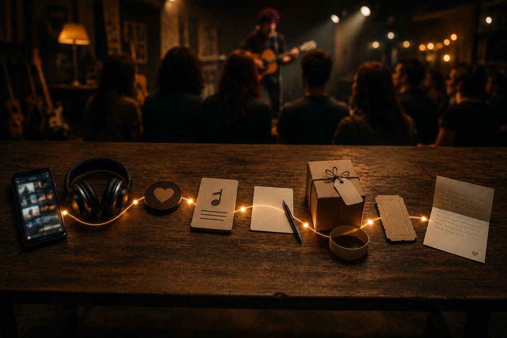Intimate music night with glowing details