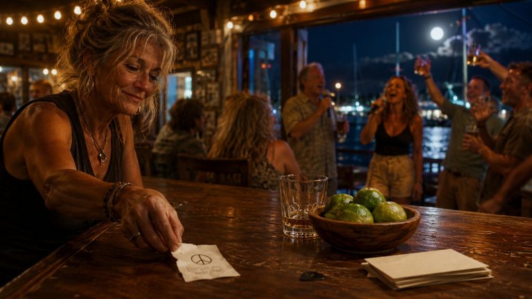 Nighttime bar vibes at the marina