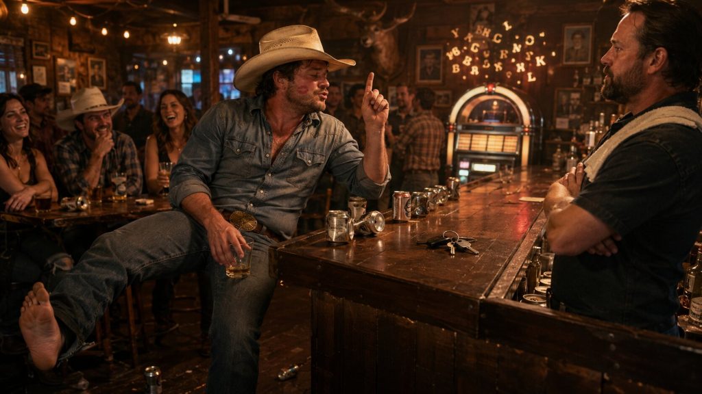 Rowdy night at the country bar