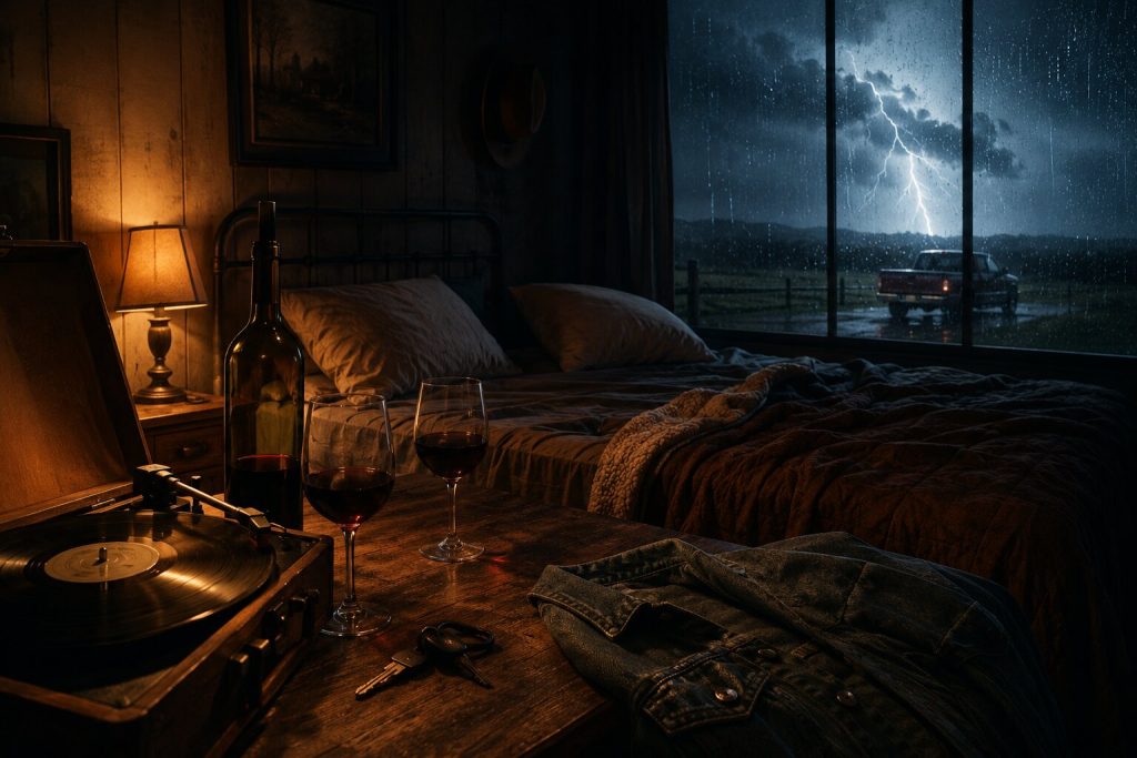 Stormy night, cozy bedroom retreat