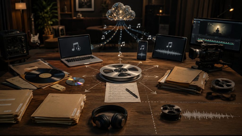 Cinematic Music Production Workspace