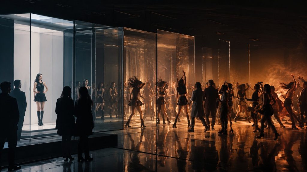 Glamorous Black-and-Gold Stage Performance Second