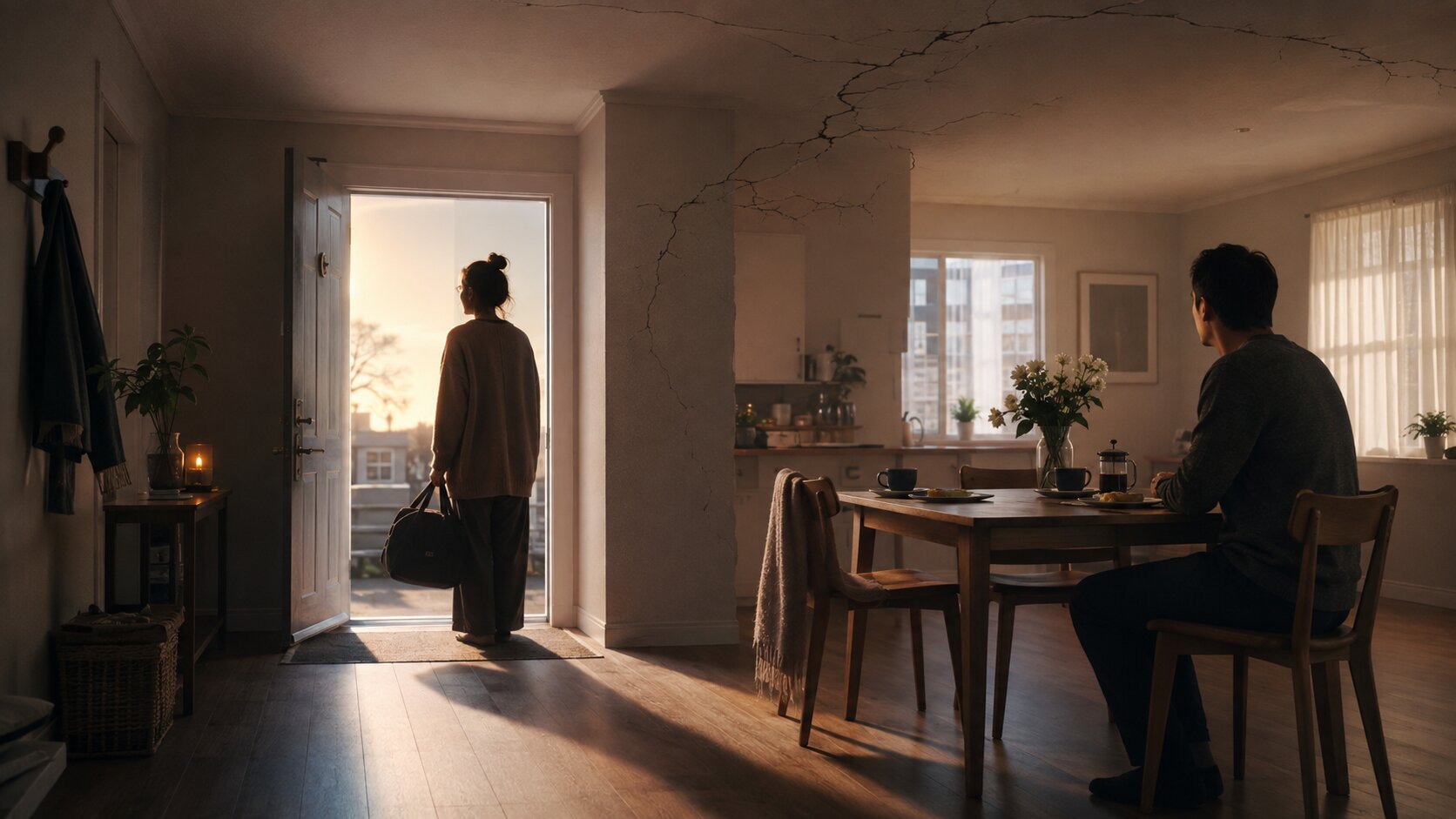 Sunlit Departure in a Cozy Apartment